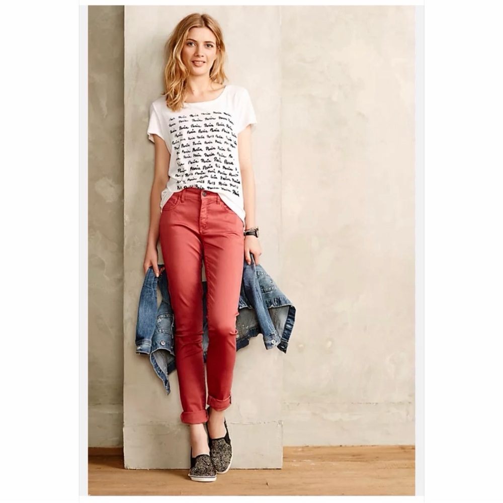 Pilcro And The Letterpress  Stet Jeans Chinos Mid-Rise Coral Jeans